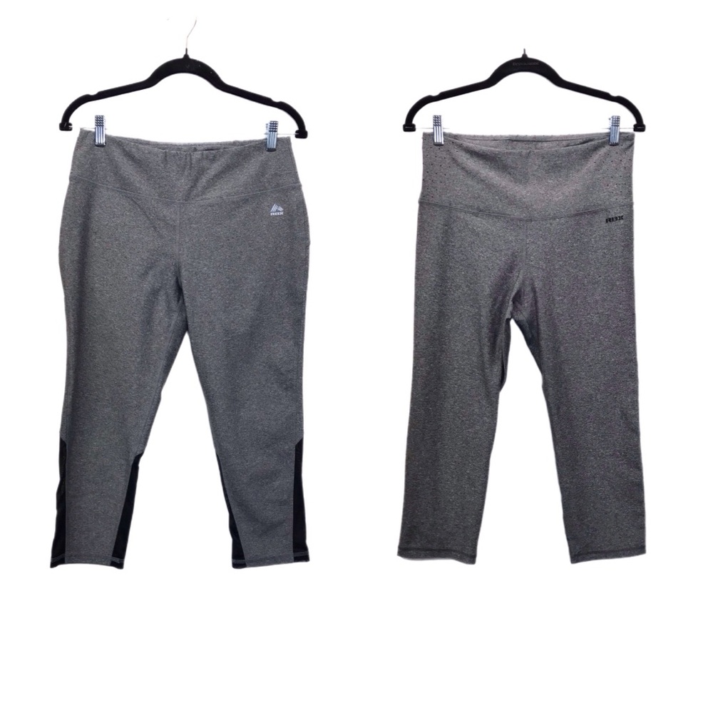 LOT OF 2 RBX Womens Size L  Activewear Capri‎ Gym Pants Stretchy Gray